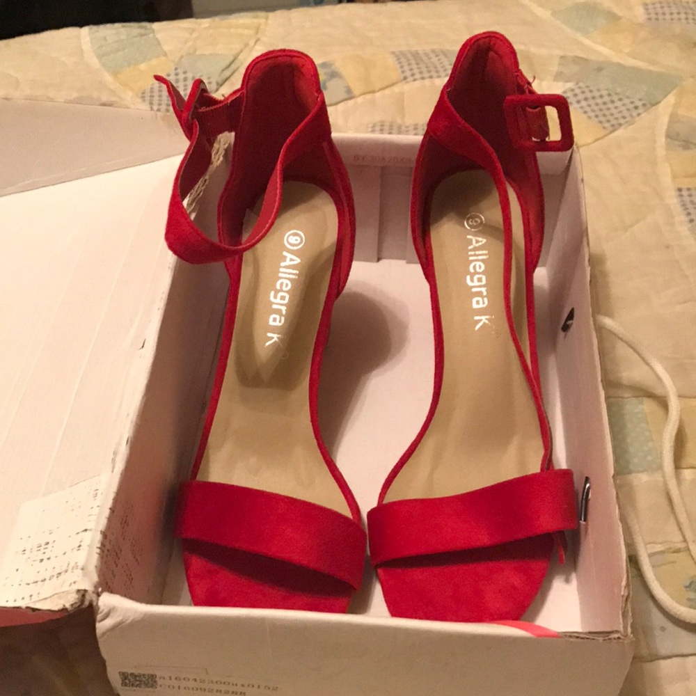 Red sandals, size 9